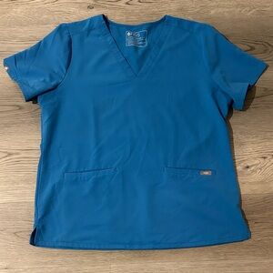 Figs Casma Three Pocket Scrub Top Capri Blue Women’s Size XL